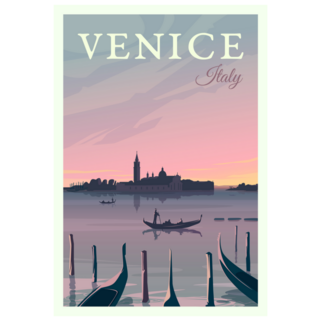 Beautiful Cityscape Sunset In Venice Italy Sticker