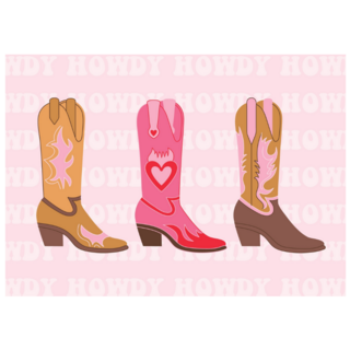 Beautiful Cowgirl Boots Pink Background Sticker