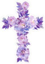 Beautiful Cross Made Of Dahlias Sticker