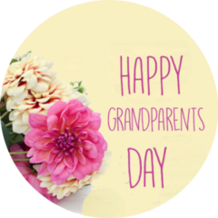 Beautiful Dahlias Happy Grandparents Day Sticker