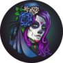 Beautiful Day of the Dead Sugar Skull Detailed Illustration Sticker