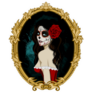 Beautiful Day of the Dead Woman Portrait in Mirror Sticker