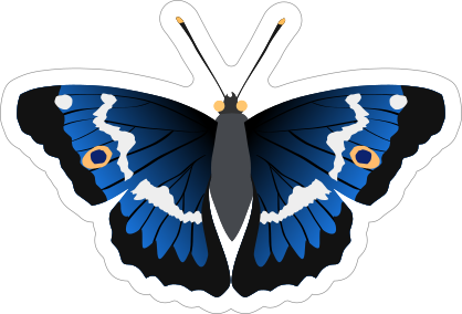 Beautiful Deep Blue Butterfly Sticker
