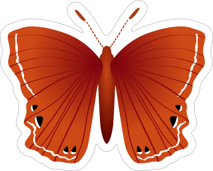 Beautiful Deep Red Butterfly Sticker