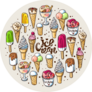 Beautiful Drawn Different Ice Creams Sticker 