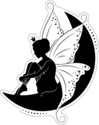Beautiful Fairy Sitting On The Moon Sticker
