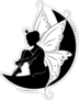 Beautiful Fairy Sitting On The Moon Sticker