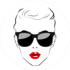 Beautiful Fashion Sketch With Lips And Sunglasses Sticker