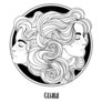 Beautiful Gemini Girl Zodiac Illustration Sticker