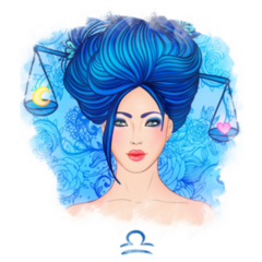 Beautiful Girl Libra Blue Watercolor Sticker