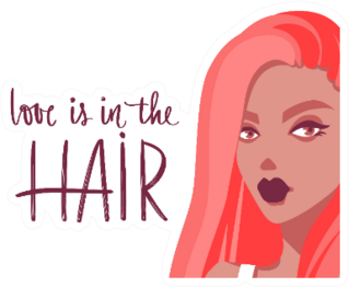 Beautiful Girl With Pink Hair Love Is In The Hair Sticker