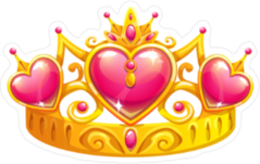 Beautiful Golden Princess Crown Sticker