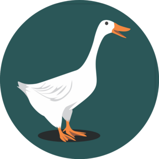 Beautiful Goose On Green Sticker