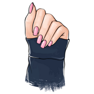Beautiful Hand With Pink Manicure Nail Polish Sticker
