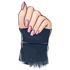 Beautiful Hand With Pink Manicure Nail Polish Sticker