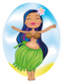 Beautiful Hula Dancer Illustration Sticker