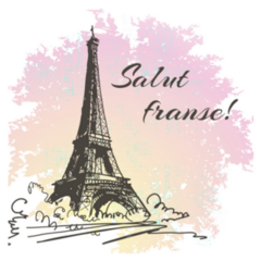 Beautiful Image Of Paris On Watercolor Salut, France Sticker