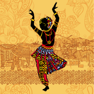 Beautiful Indian Women Dancing Sticker