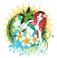 Beautiful Island Fijian Girl Sticker