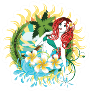 Beautiful Island Fijian Girl Sticker