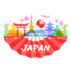 Beautiful Japan Travel Landmarks Sticker