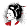 Beautiful Japanese Geisha Illustration Sticker