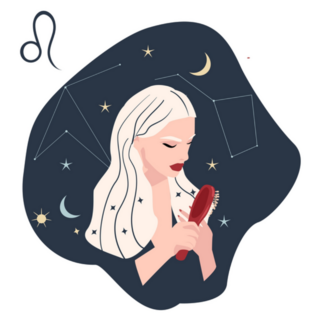 Beautiful Leo Girl White Hair In The Stars Sticker