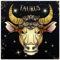 Beautiful Line Art Taurus Zodiac Sticker