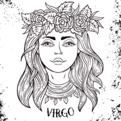 Beautiful Line Art Virgo Sticker