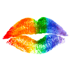 Beautiful Lips Kiss Lgbt Pride Flag Sticker