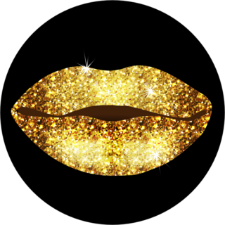 Beautiful Lips With Gold Glittering Stars Sticker