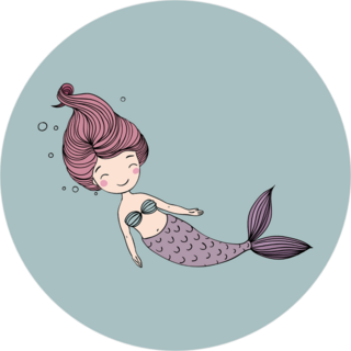 Beautiful Little Mermaid with Red Hair