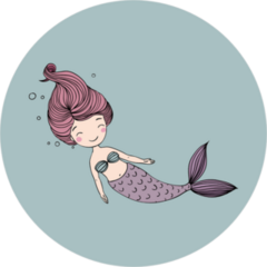 Beautiful Little Mermaid with Red Hair