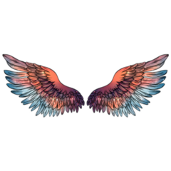 Beautiful Magic Glittery Bright Orange Wings Sticker