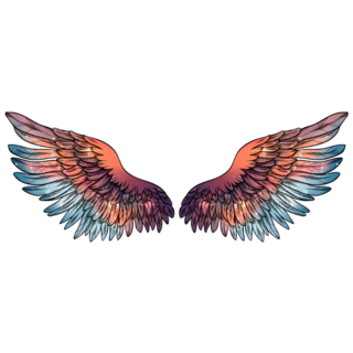 Beautiful Magic Glittery Bright Orange Wings Sticker