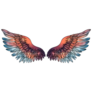 Beautiful Magic Glittery Bright Orange Wings Sticker