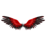 Beautiful Magic Red Black Wings Sticker