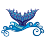 Beautiful Mermaid Tail And Sea Waves Sticker