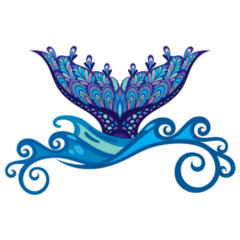 Beautiful Mermaid Tail And Sea Waves Sticker