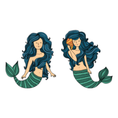 Beautiful Mermaid Twins Sticker