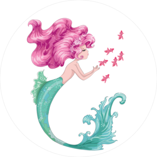 Beautiful Mermaid with Pink Hair Sticker