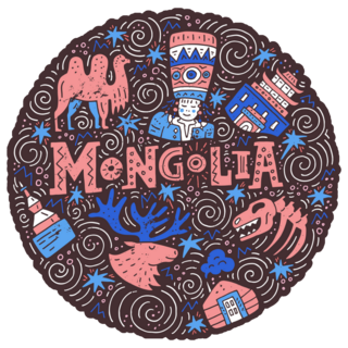Beautiful Mongolian Symbols Circle Sticker
