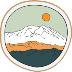 Beautiful Mountain Badge Sticker