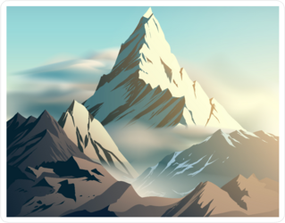 Beautiful Mountain Illustration Sticker
