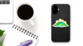 Beautiful Mountain Peak Sticker on a Phone (New) example