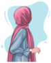 Beautiful Muslim Women Hijab Illustration Sticker