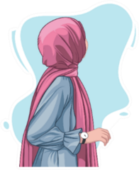 Beautiful Muslim Women Hijab Illustration Sticker