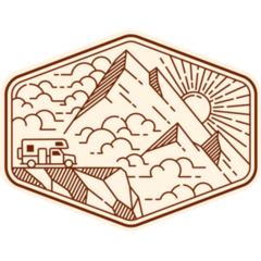 Beautiful Nature Line Art Mountain Sticker