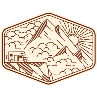 Beautiful Nature Line Art Mountain Sticker
