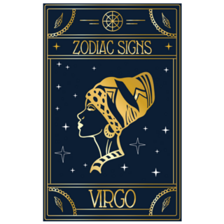 Beautiful Navy Blue Virgo Zodiac Sign Sticker